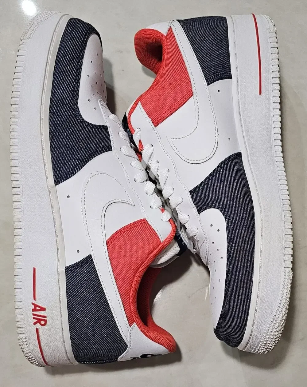 Nike Air Force 1 Low USA Denim White Red Navy Men's Size 12 DJ5174-100